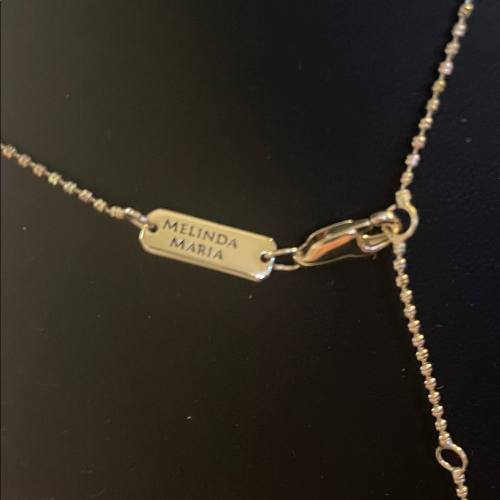 Melinda Maria Silver Necklace with Dazzling Square Pendant - Picture 4 of 4